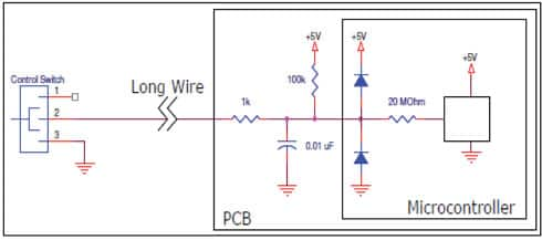 Low pass filter protection for an input